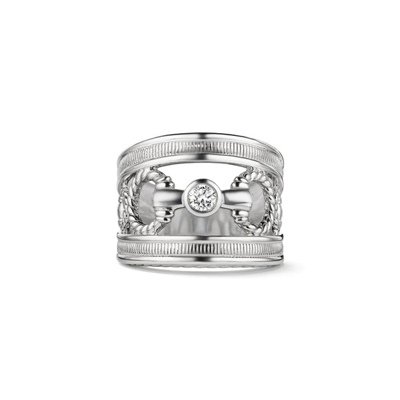 Judith Ripka Vienna Single Stone with Diamonds - Size 7 - Picture 2 of 7